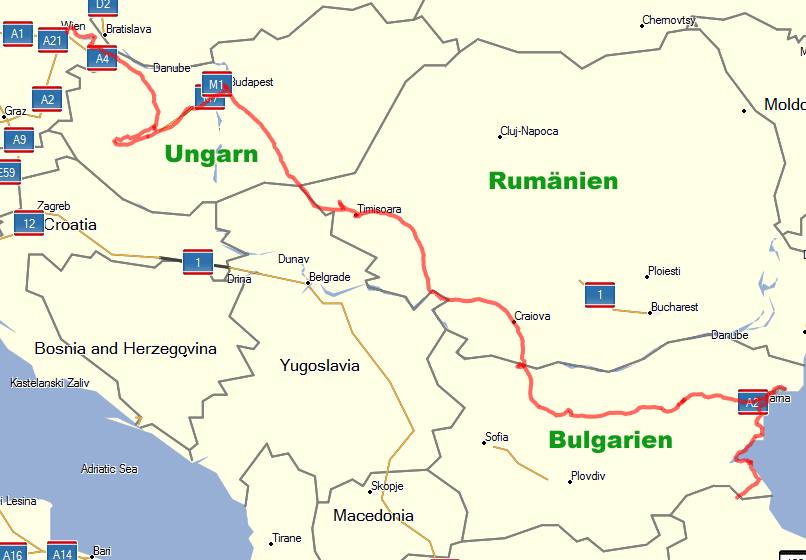 Ungarn-Rumänien-Bulgarien